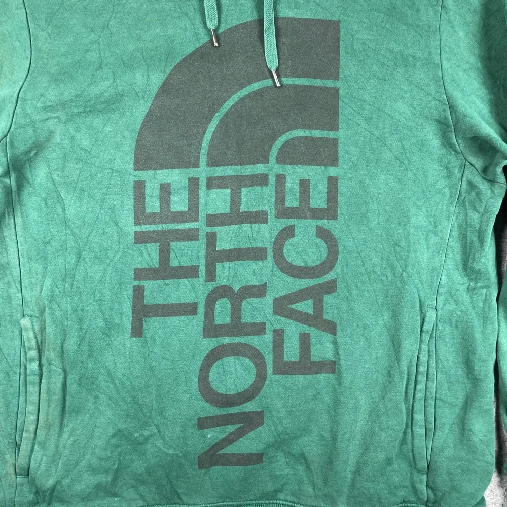 The North Face Hoodie Mens L Green Pullover Half Dome Fleece Sweatshirt